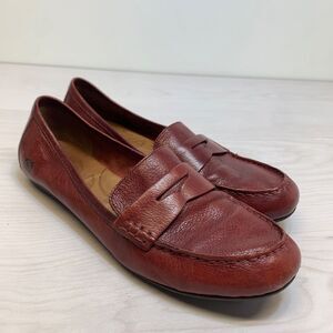 BORN Clair Burgundy Soft Leather Driving Loafers Shoes Women’s Size 10
